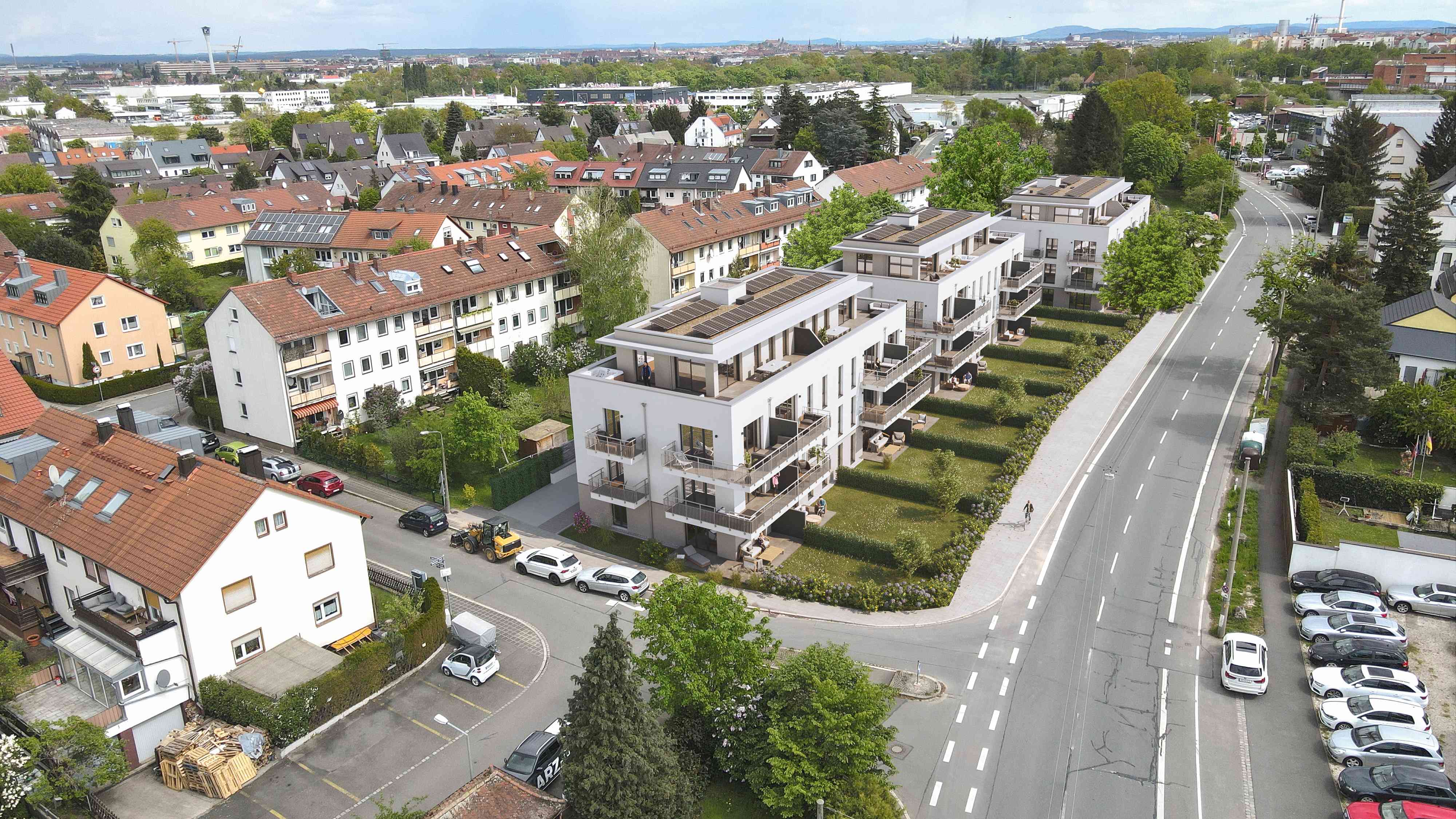 Stadtquartier Tiefes Feld Luftaufnahme